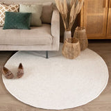 Round Wool Rug - Wise White