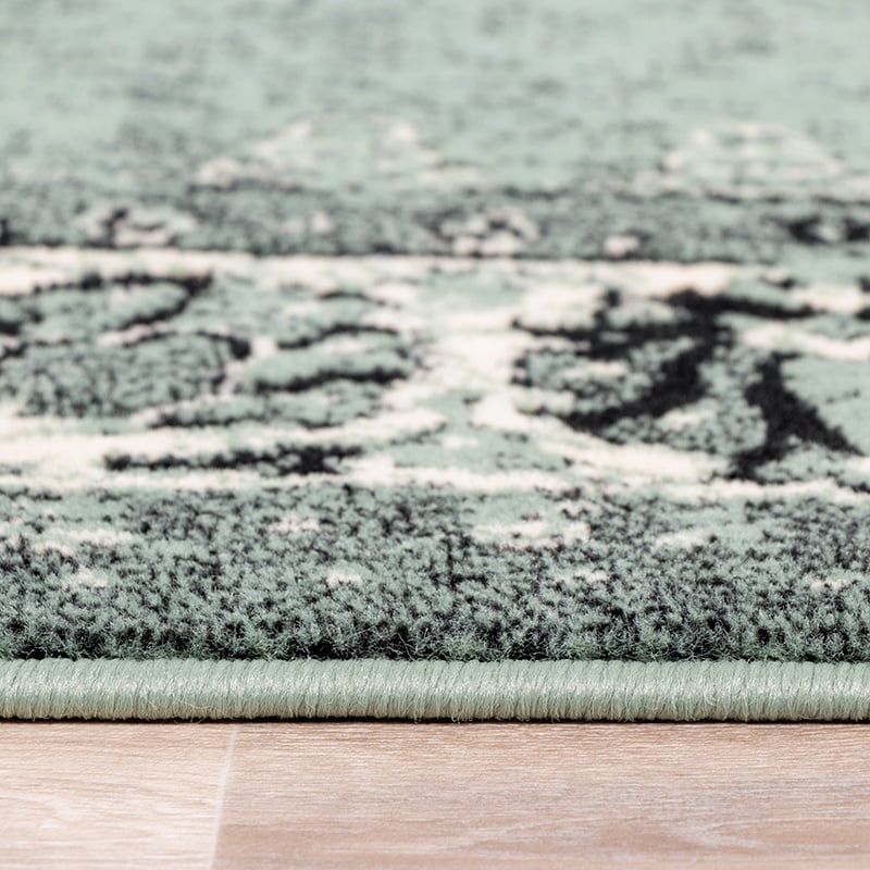 Round Vintage Rug - Wonder Green/Black
