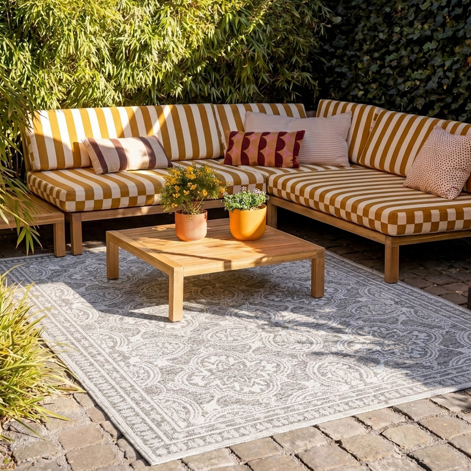 Outdoor Rug - Summer Oriental Light Grey