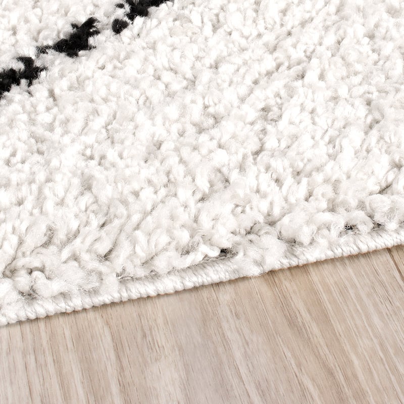 High Pile Rug - Grand Lines Cream/Black