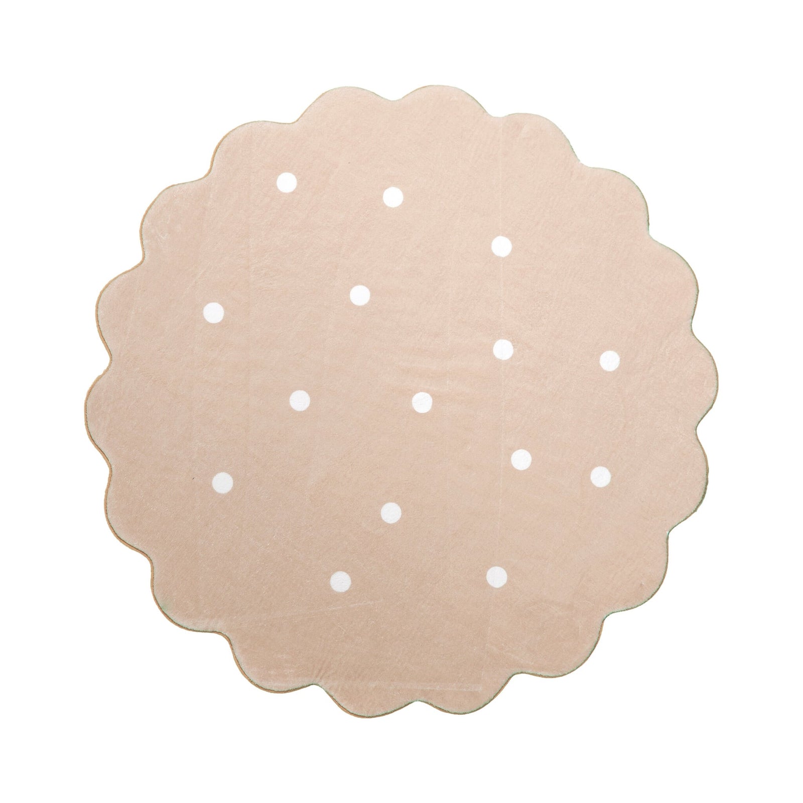 Round Kids Room Rug - Cloudy Dots Beige