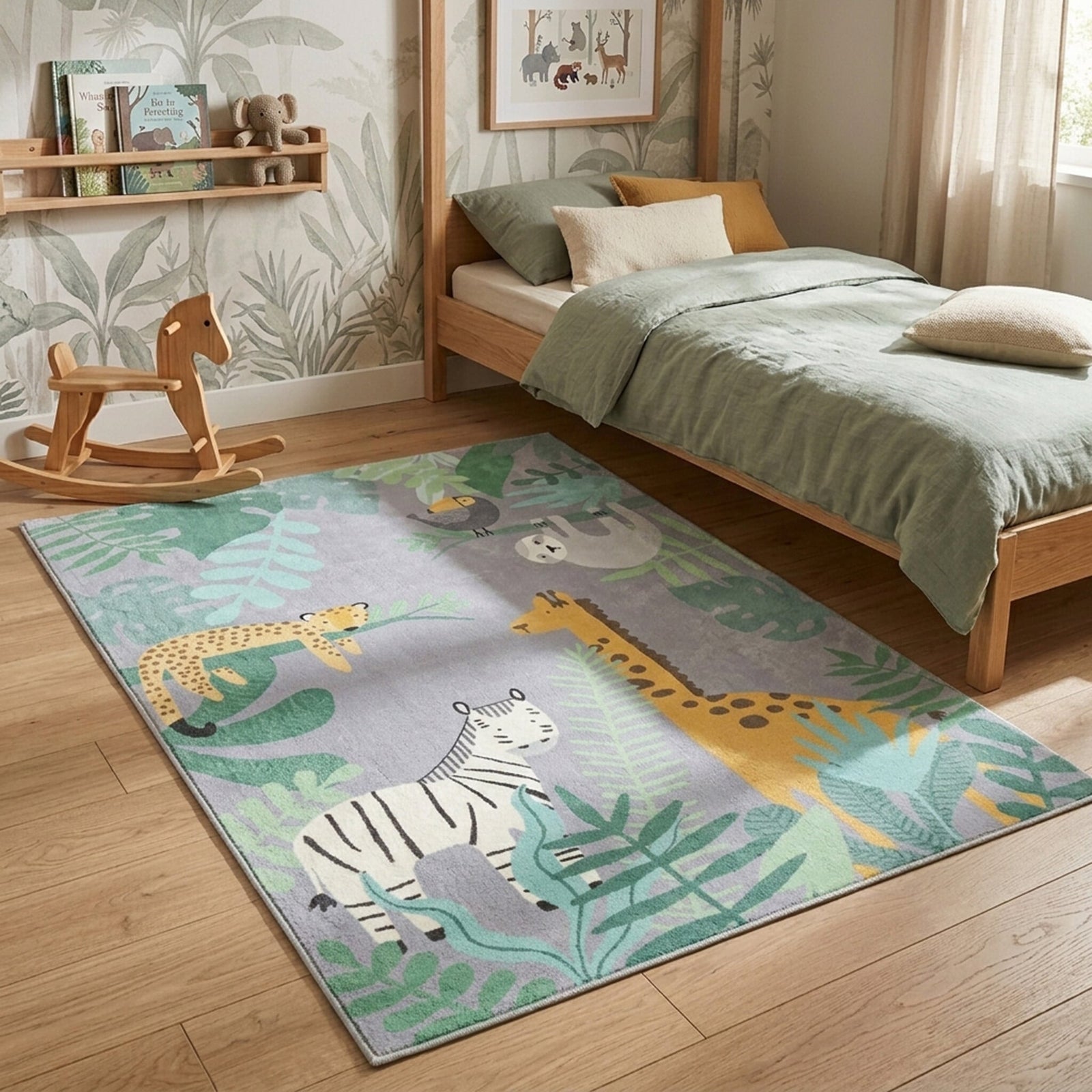 Kids Rug - Jungle Giraffe Multicolour