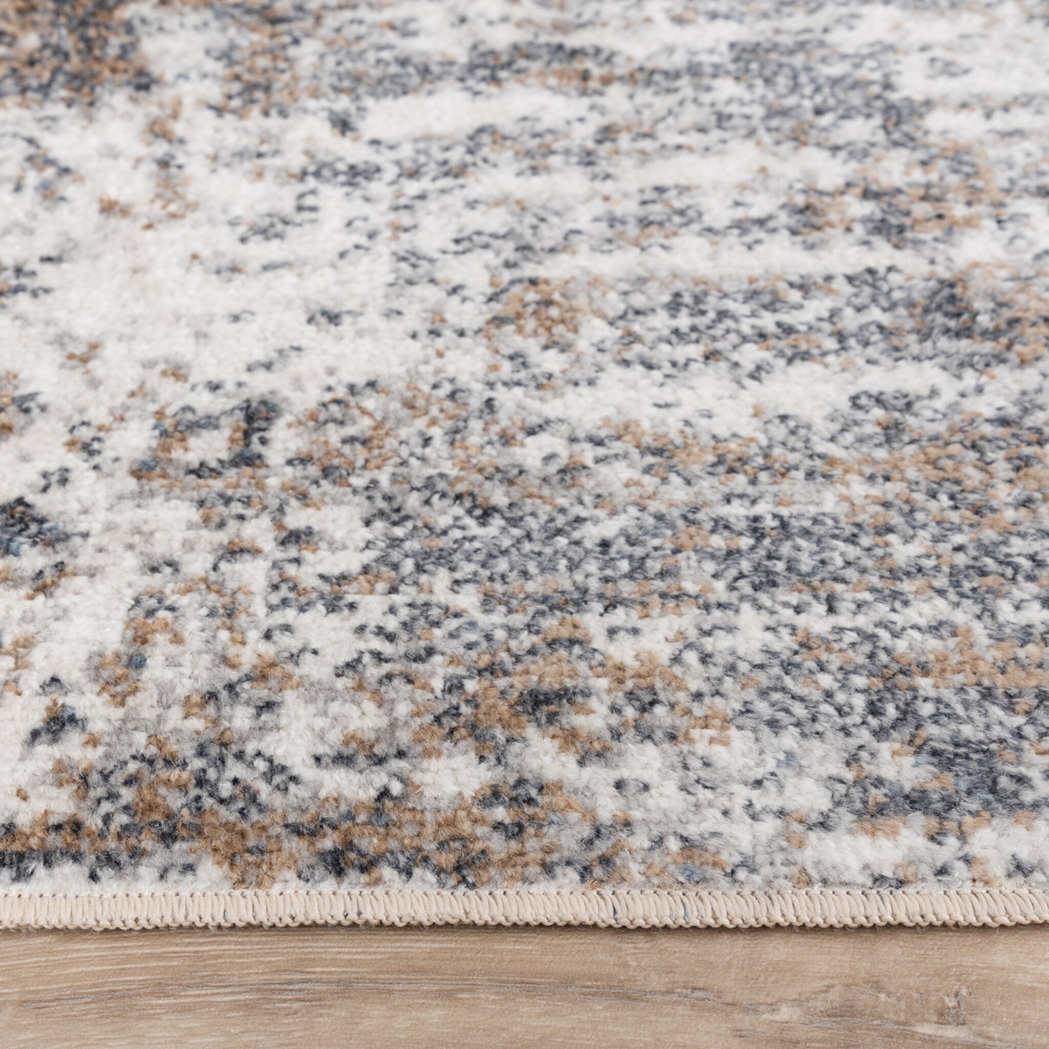 Round washable rug - Misha Grunge Cream/Grey