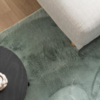Round Low-Pile Rug - Cozy Green