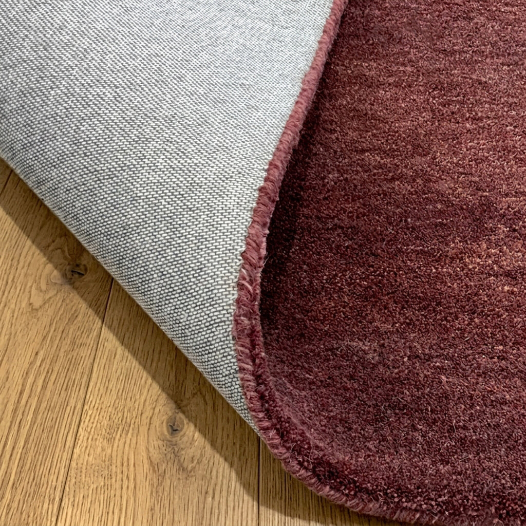Round wool rug - Leone Red