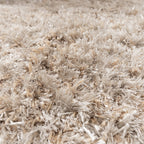 Round Shaggy Rug - Grace White