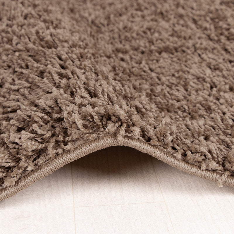 Round High Pile Rug - Solid Taupe