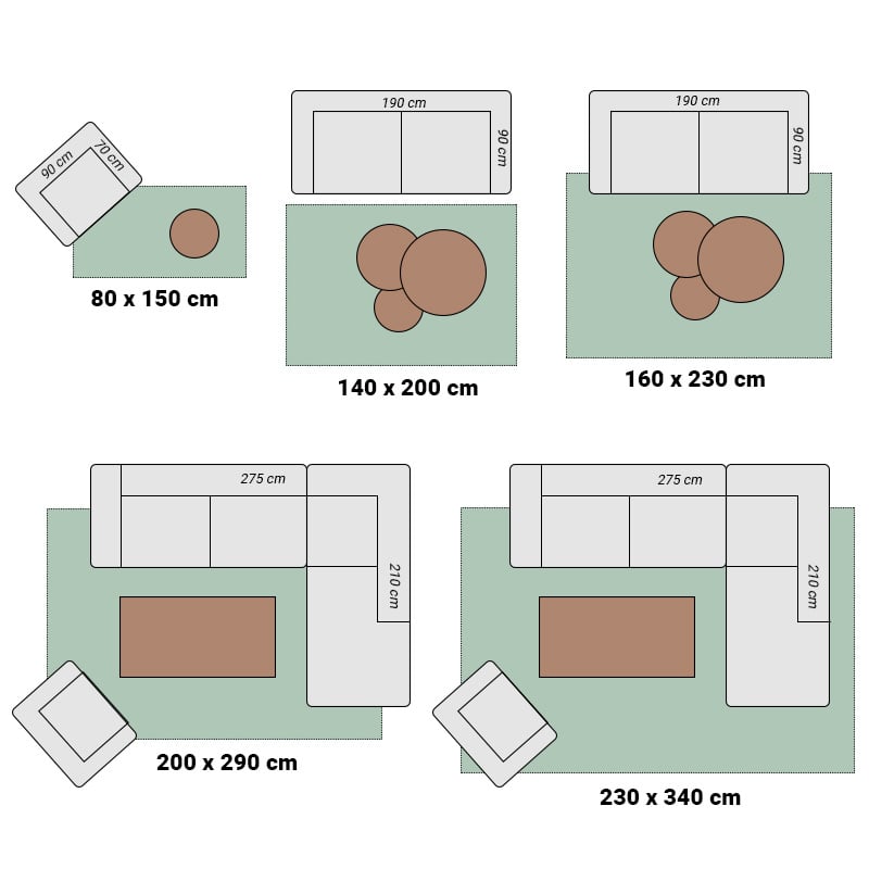 High Pile Rug - Solid Blue/Green