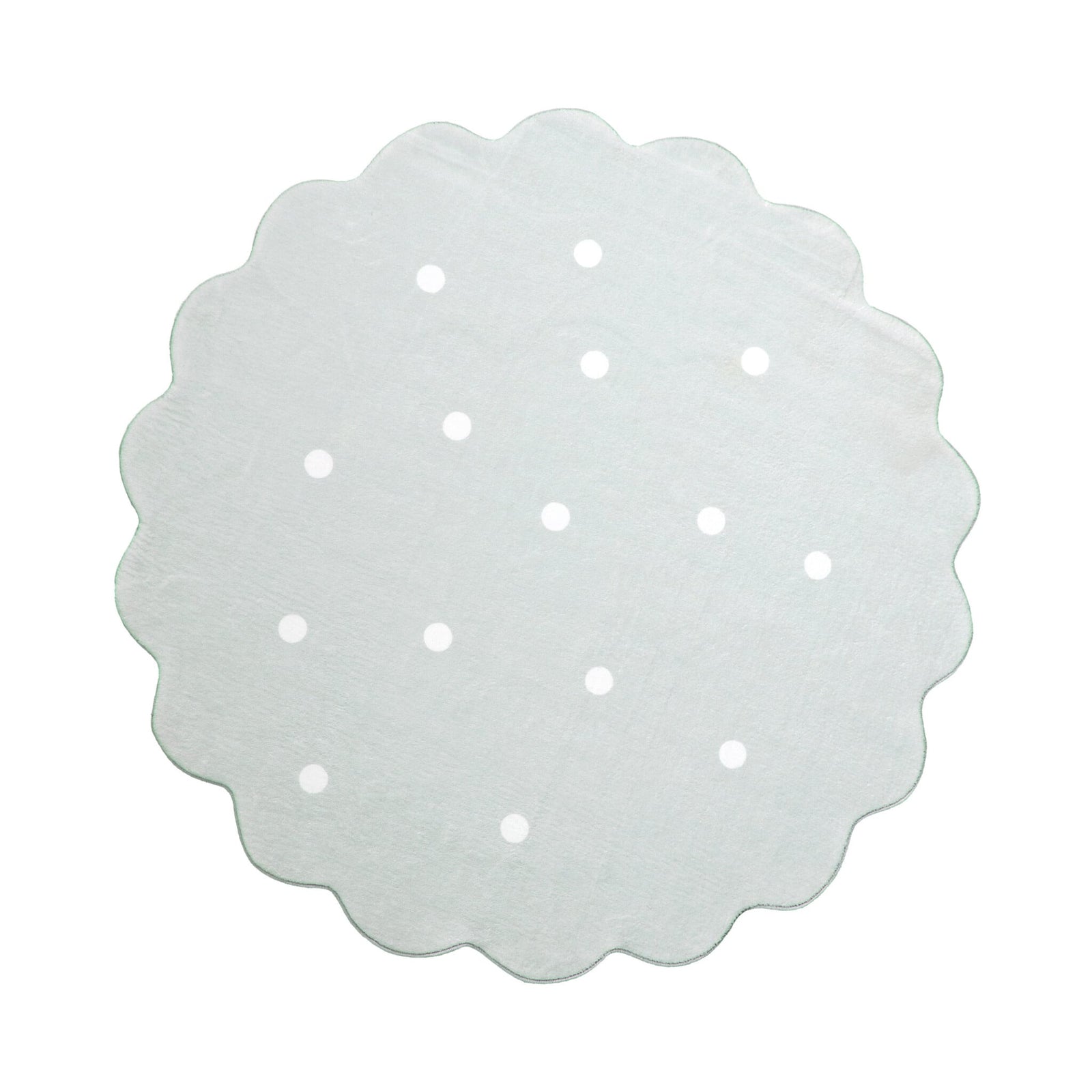 Round Kids Room Rug - Cloudy Dots Mint