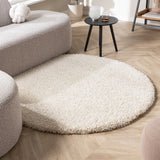 Round shaggy rug - Yves Cream