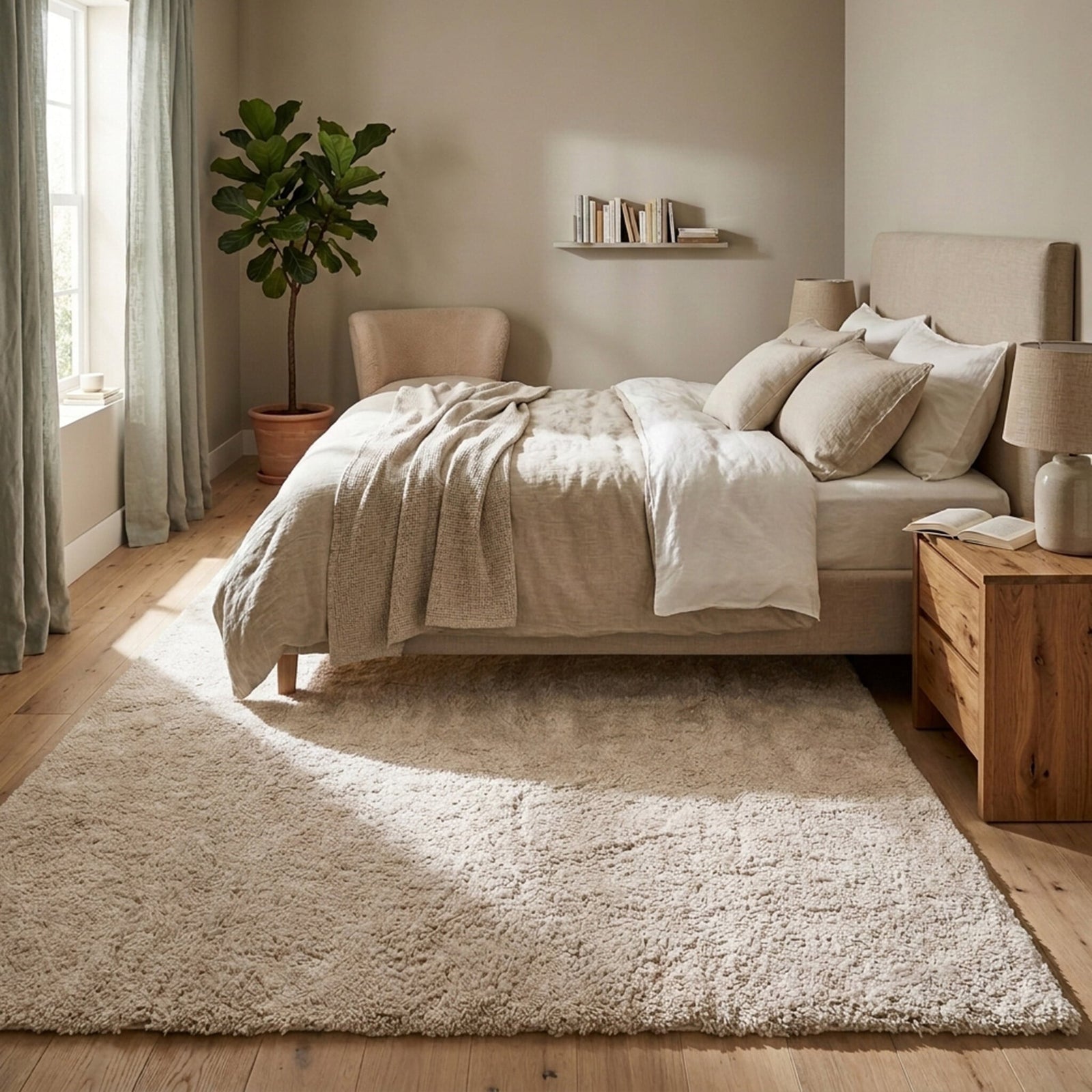 Washable High Pile Rug - Ziggy Cream