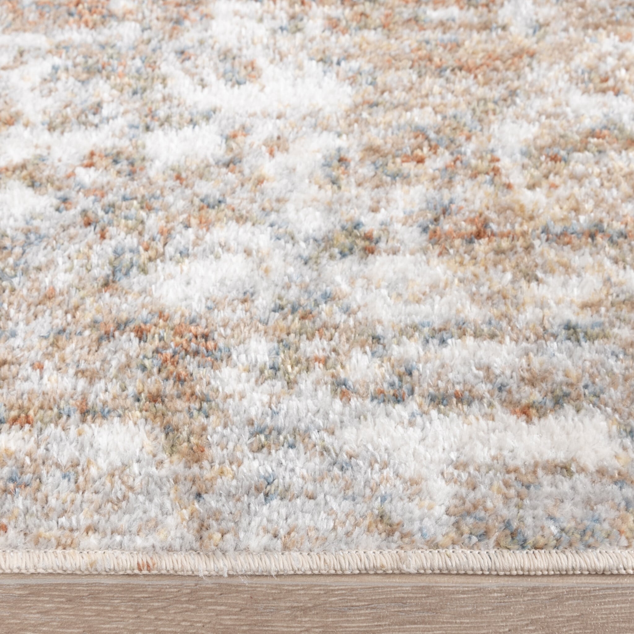 Round washable rug - Misha Grunge Cream/Brown