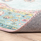 Round Vintage Rug - Lily Medallion Light Blue
