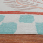 Outdoor Rug - Oasis Leaves Blue/Red