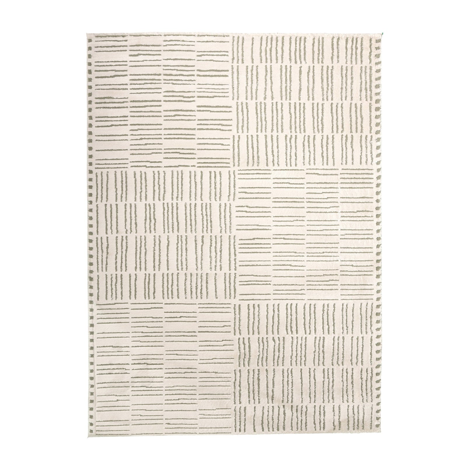 Scandinavian Rug - Yune Lines Cream/Green