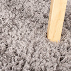 Round High Pile Rug - Solid Light Grey