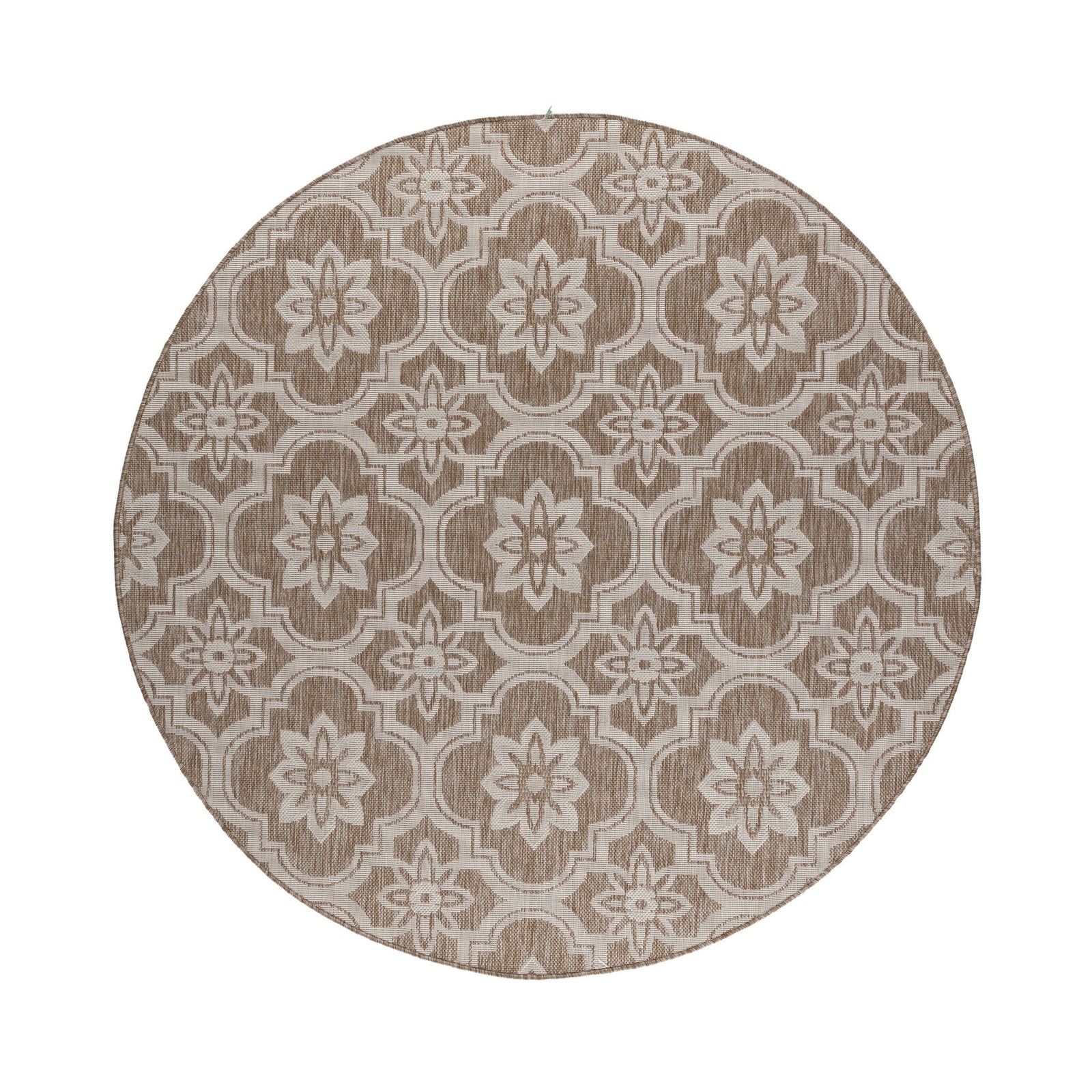Round Outdoor Rug – Rio Flower Beige