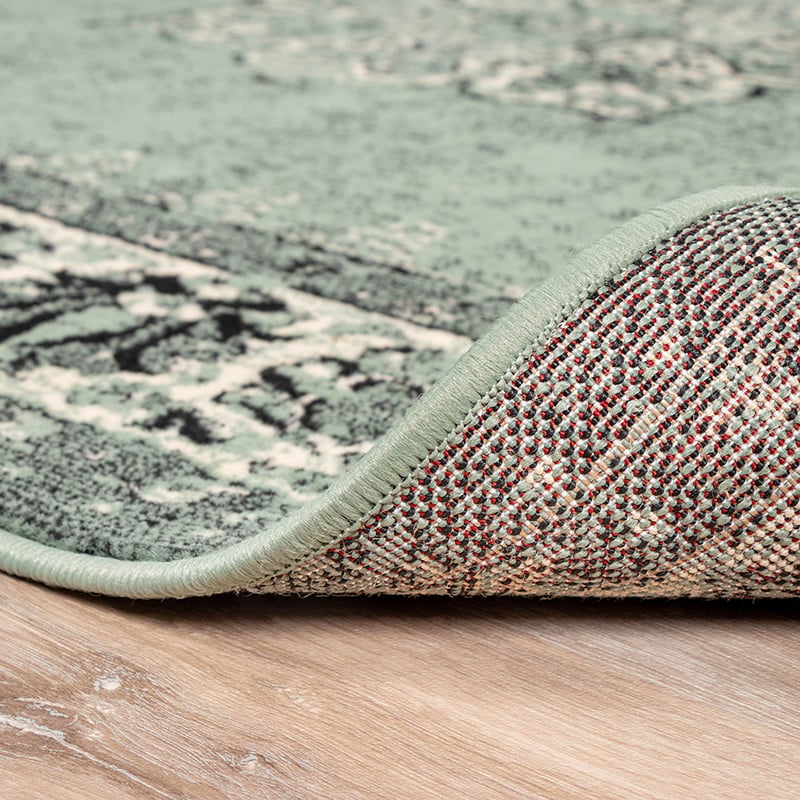 Round Vintage Rug - Wonder Green/Black