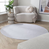 Round Washable Rug - Vivid Grey