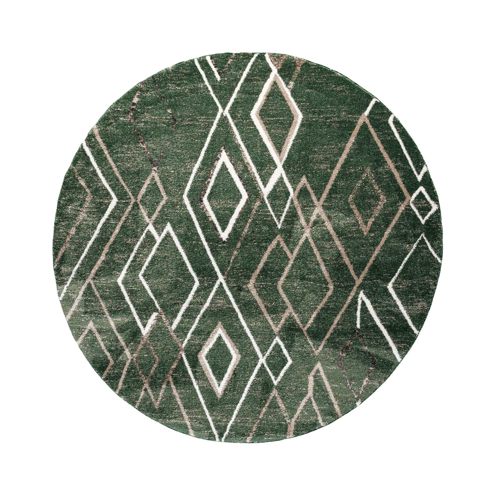 Berber rug round - Blend Diamond Green