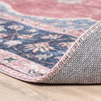 Round Vintage Rug - Lily Medallion Red/Pink