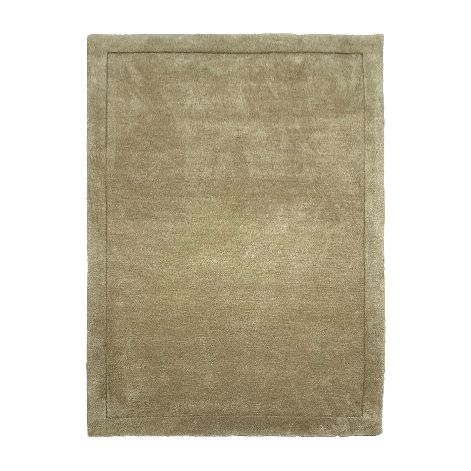 Wool rug - Isara Border Olive Green