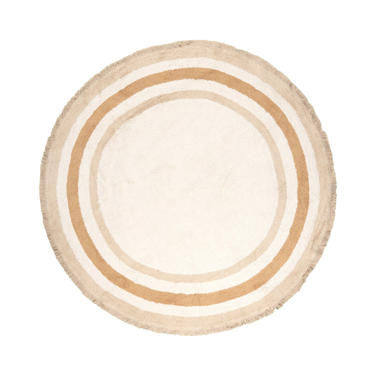 Round washable kids rug - Milo Beige