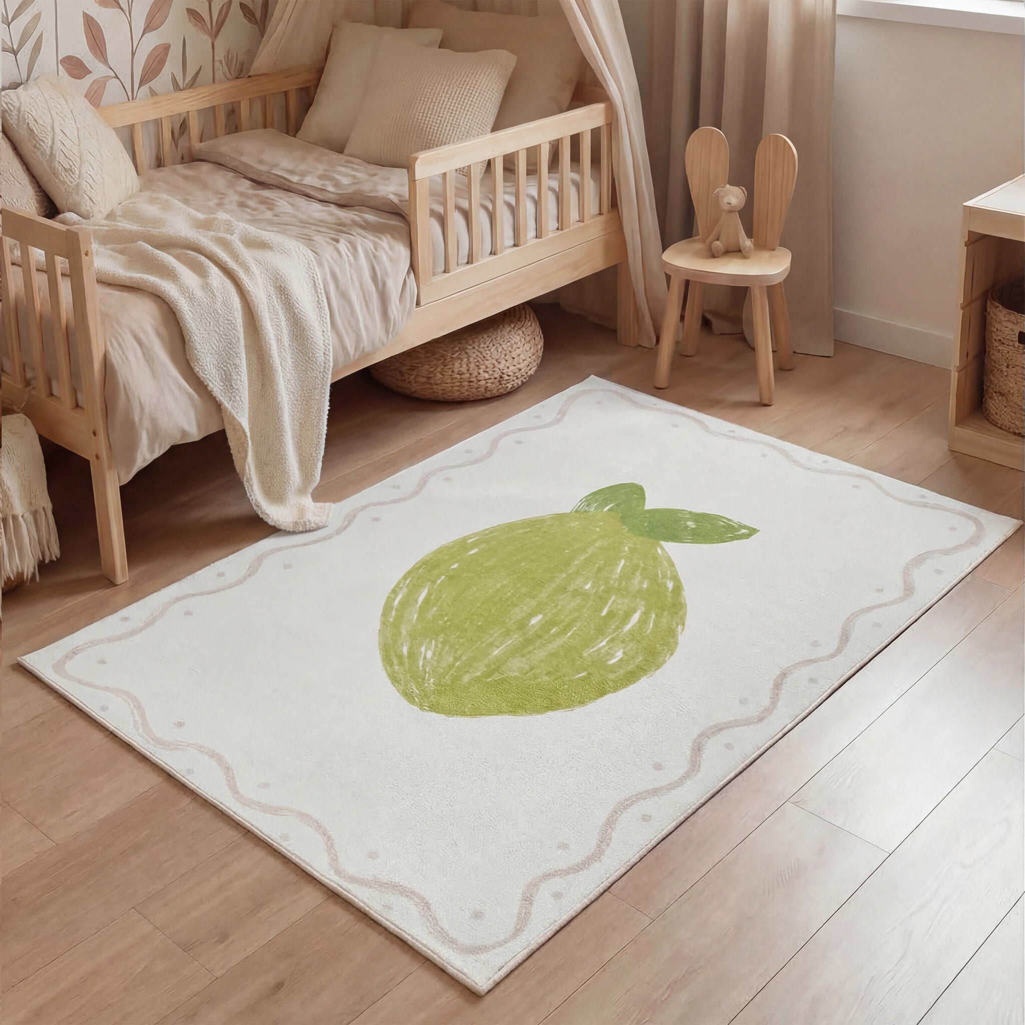 Washable children's rug - Mick Limoen Green