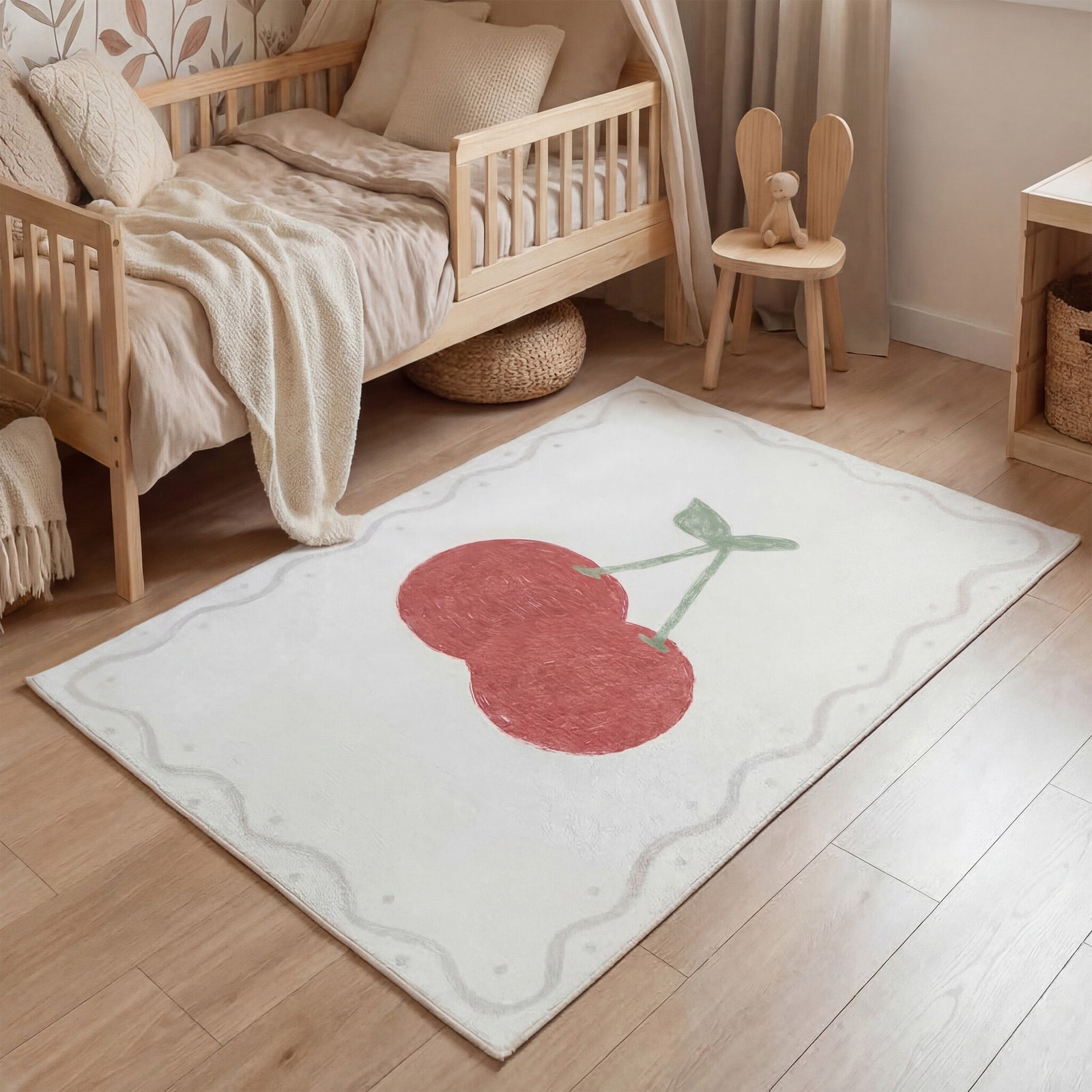 Tapis enfant lavable - Mick Cerise Rouge