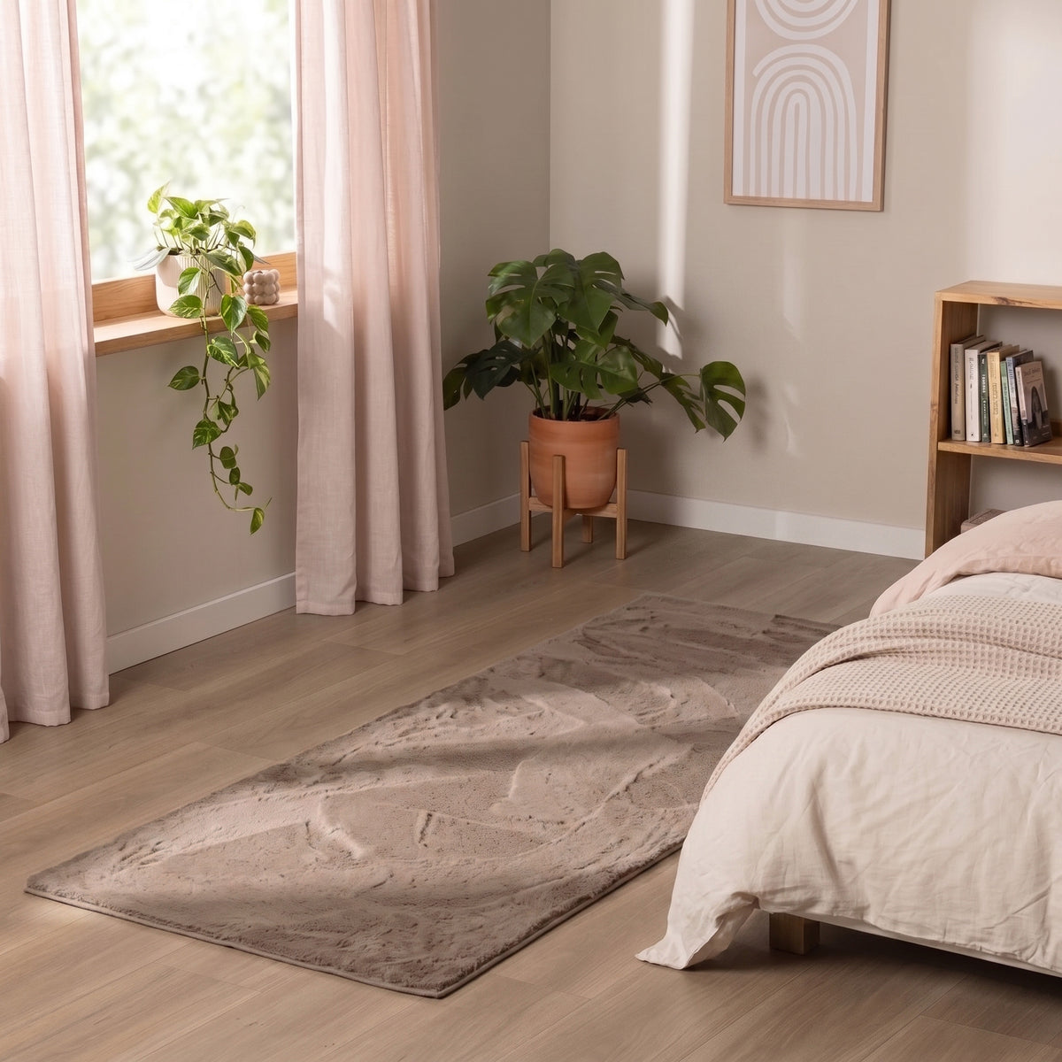 Tapis de couloir doux à poils courts - Cozy Taupe
