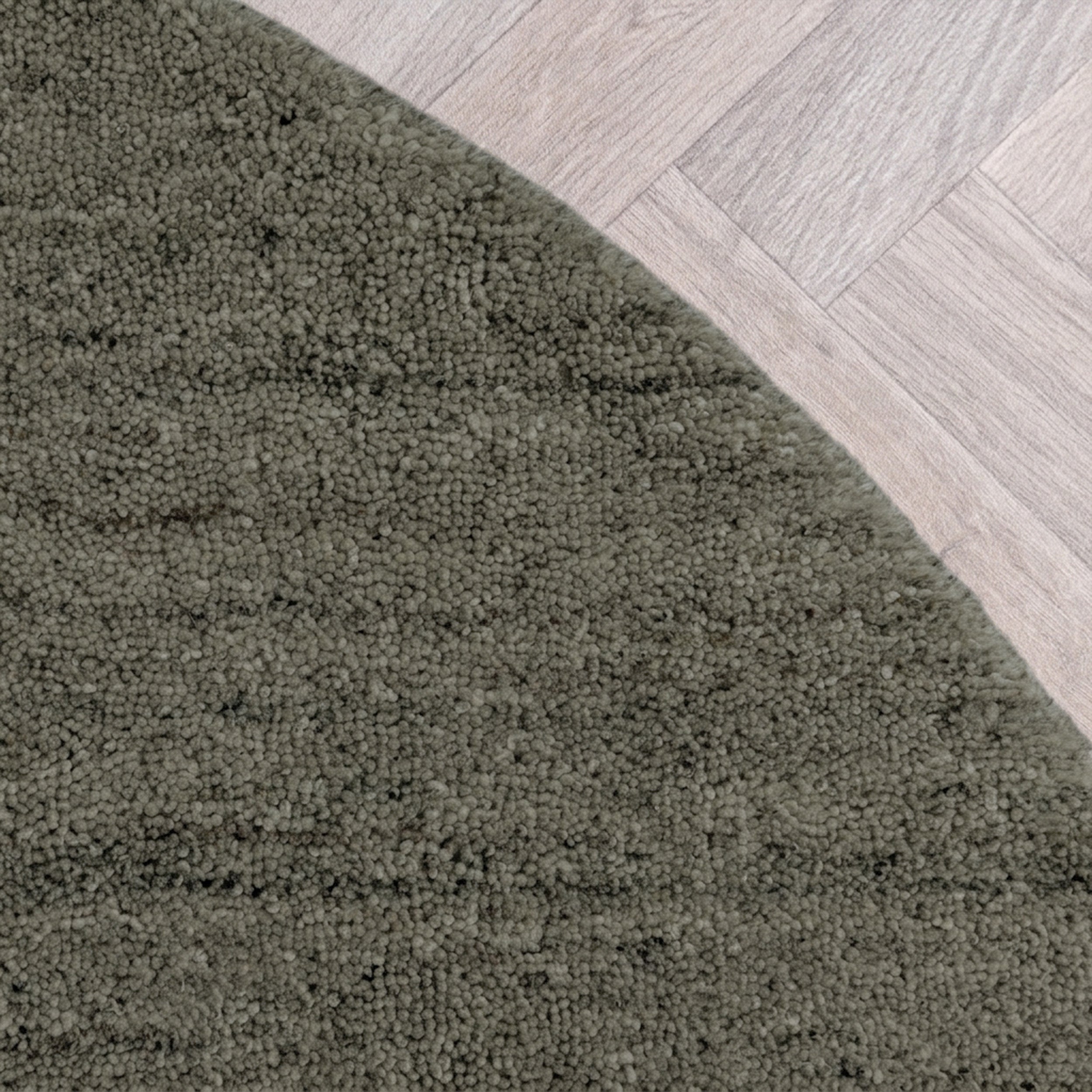 Tapis berbère rond - Aicha Vert foncé