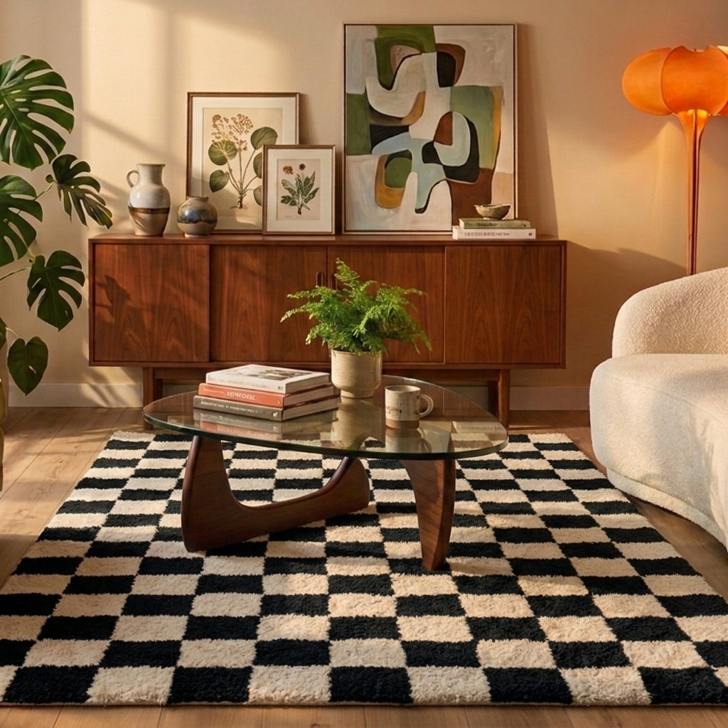 Tapis rétro - Gambit Noir/Blanc