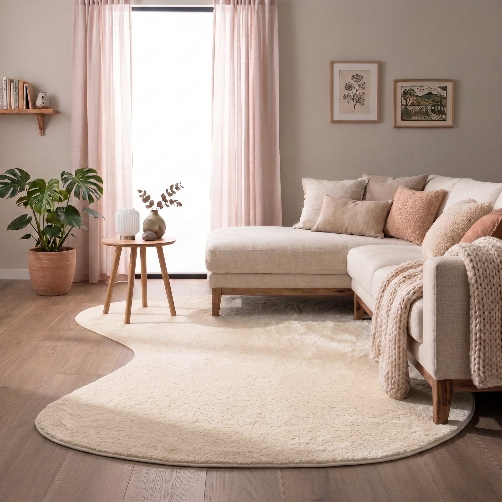 Tapis à poils courts – Cozy Ripple Crème