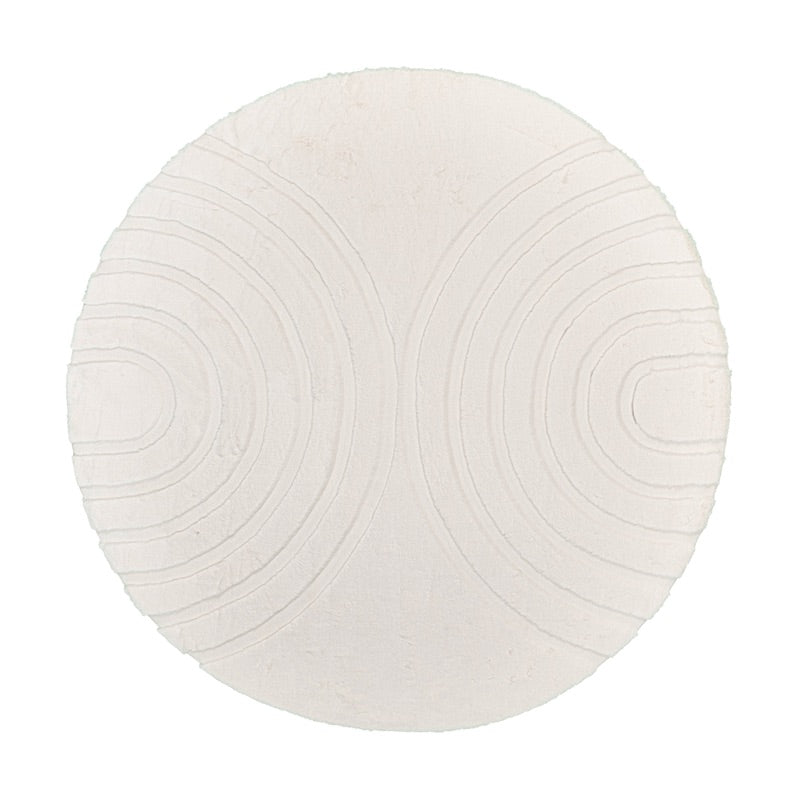 Round High Pile Rug - Carvy Arches Cream