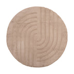 Round High Pile Rug - Carvy Curves Taupe