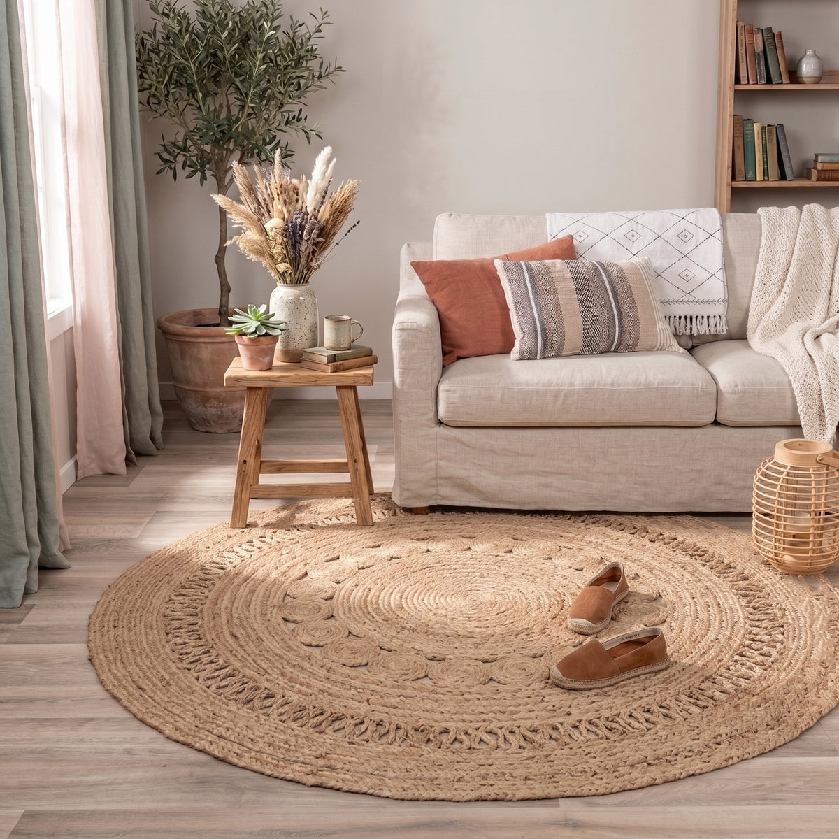 Tapis en jute - Fair Rond Rotin Naturel