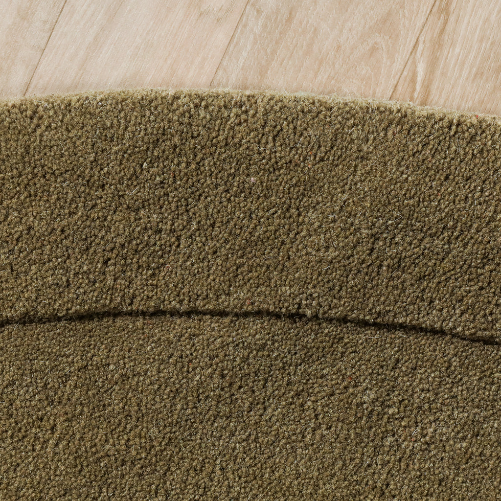 Tapis rond - Isara Border Vert Olive