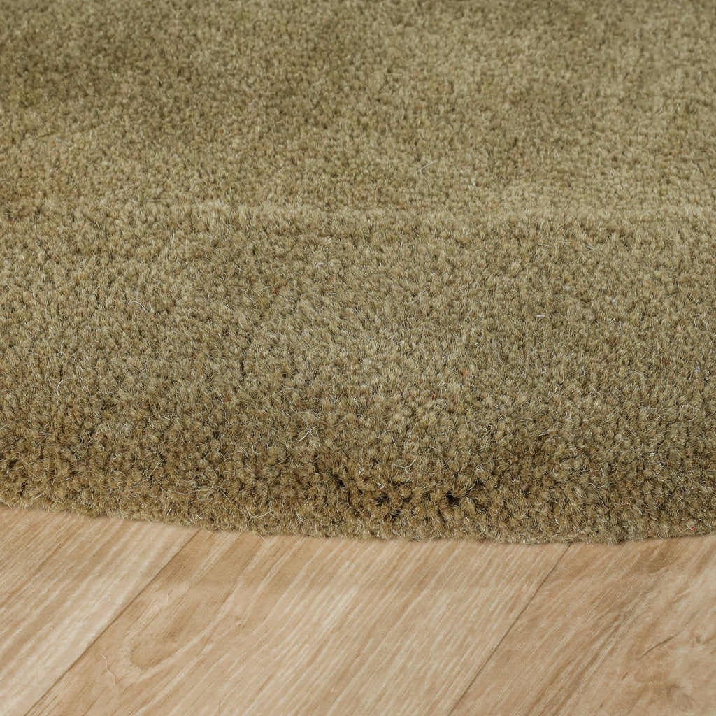 Tapis rond - Isara Border Vert Olive