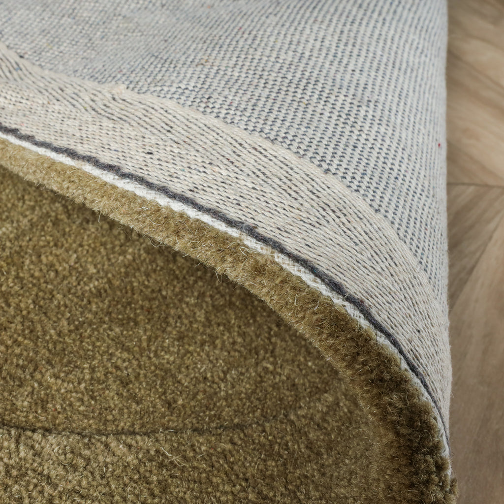 Tapis rond - Isara Border Vert Olive