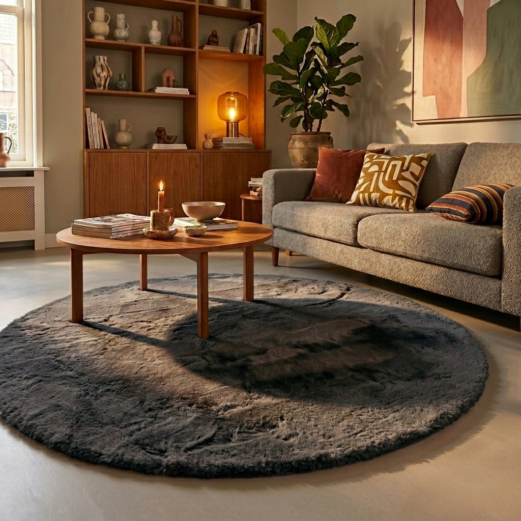 Tapis rond à poils longs - Comfy Supreme Anthracite