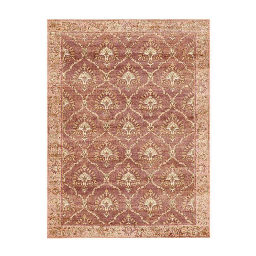 Tapis vintage - Sage Grid Terracotta