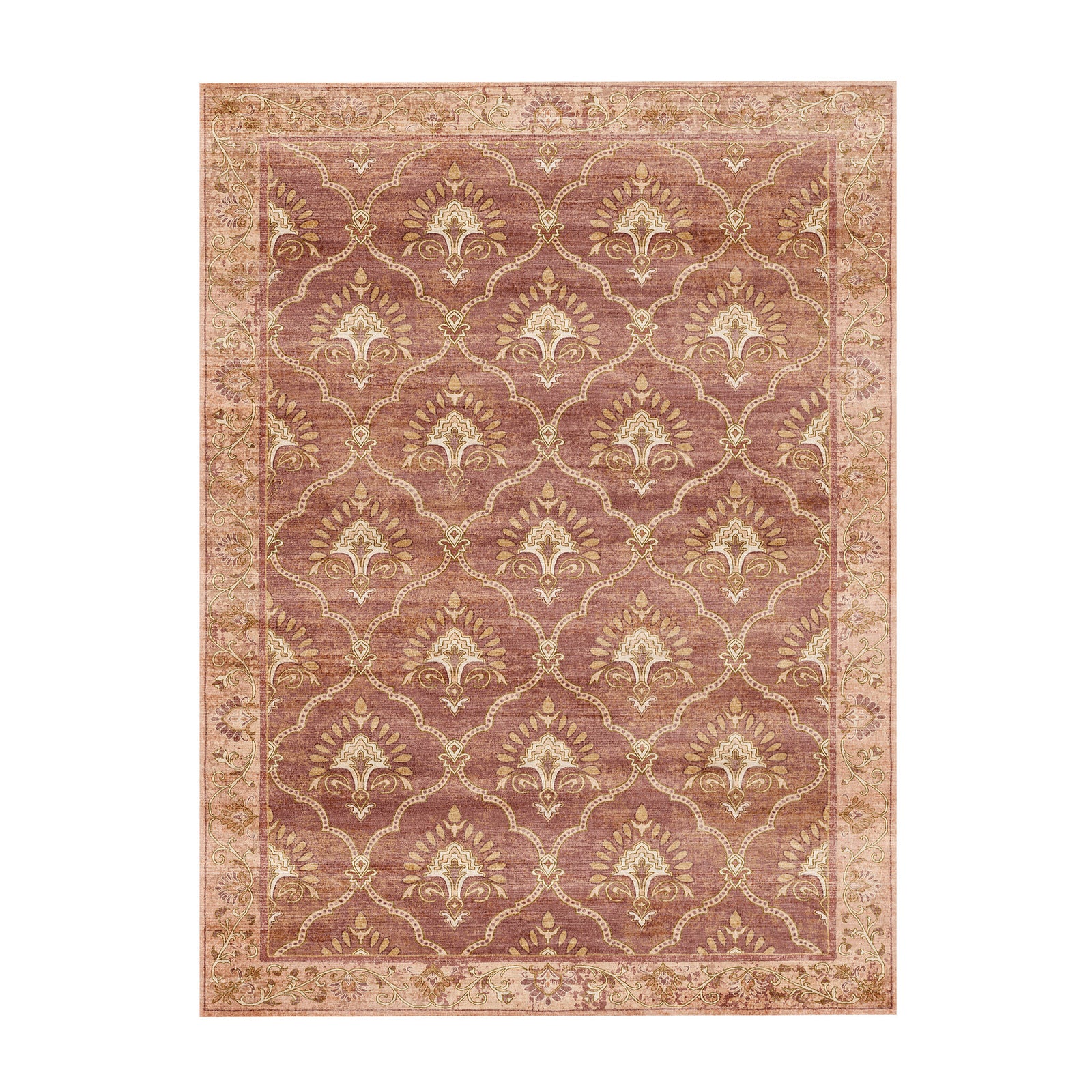 Tapis vintage - Sage Grid Terracotta