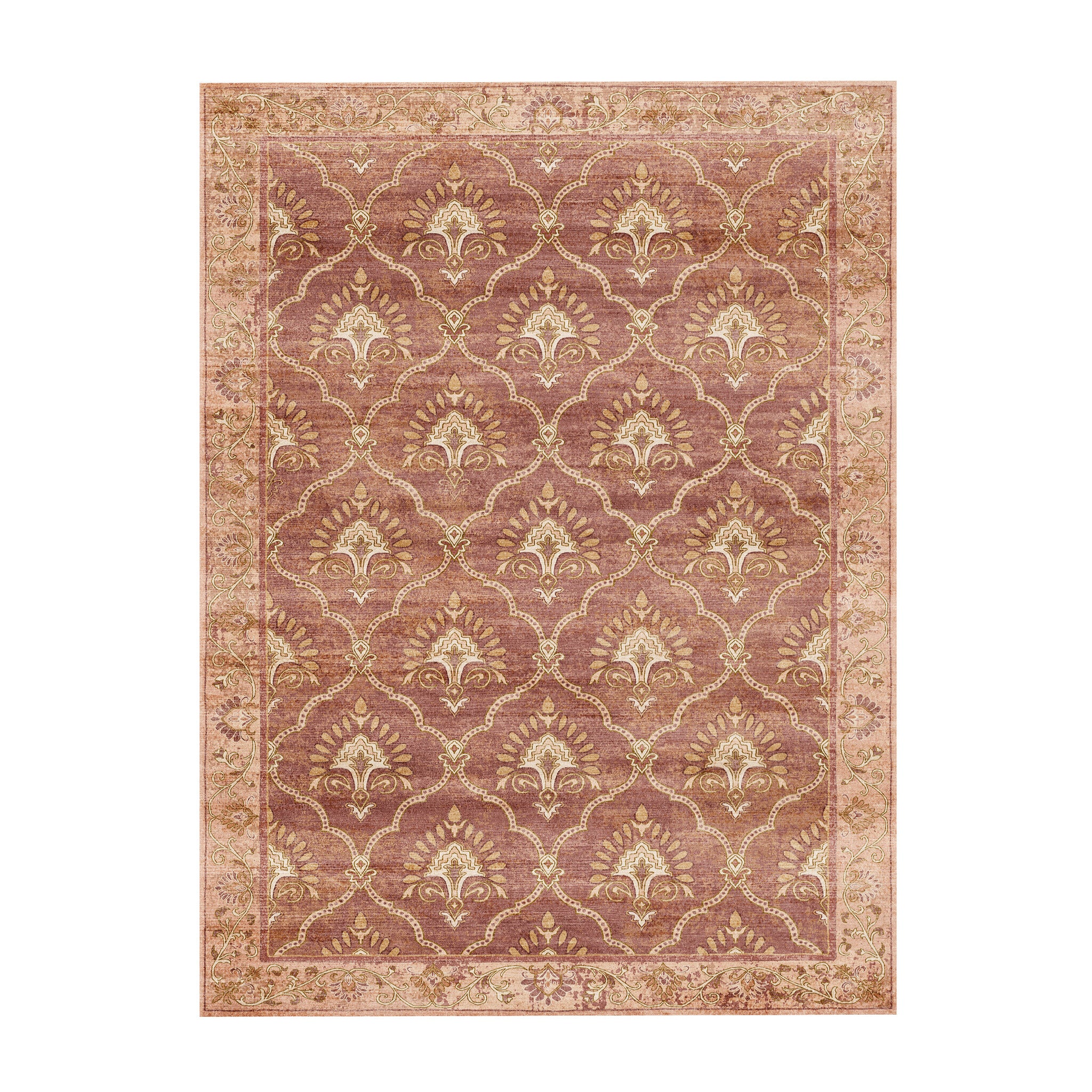 Tapis vintage - Sage Grid Terracotta