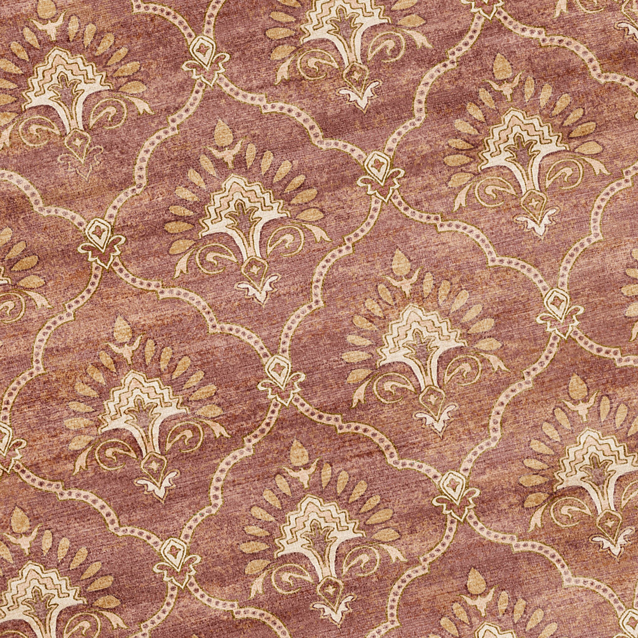 Tapis vintage - Sage Grid Terracotta