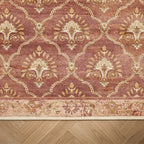 Tapis vintage - Sage Grid Terracotta
