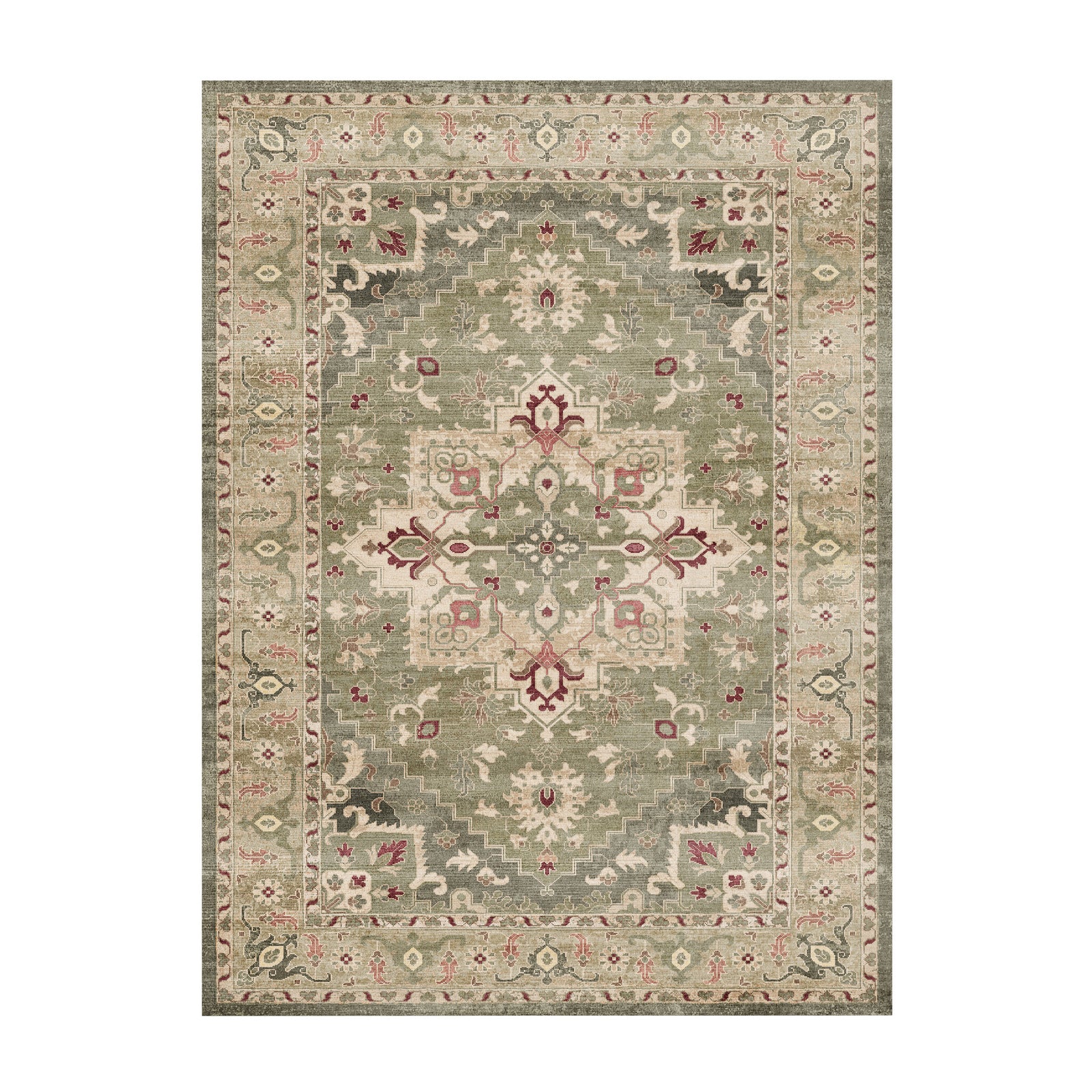 Vintage rug - Sage Medallion Green