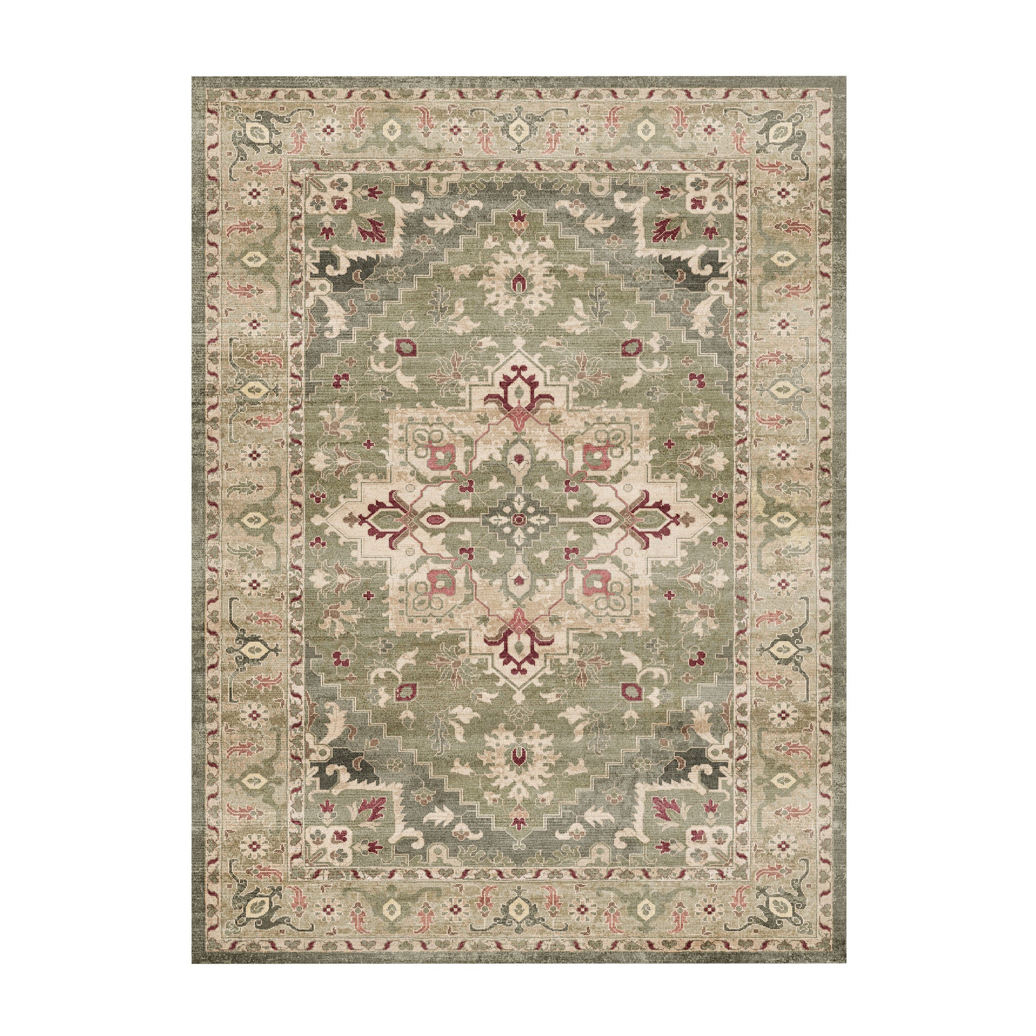 Tapis vintage - Sage Medallion Vert