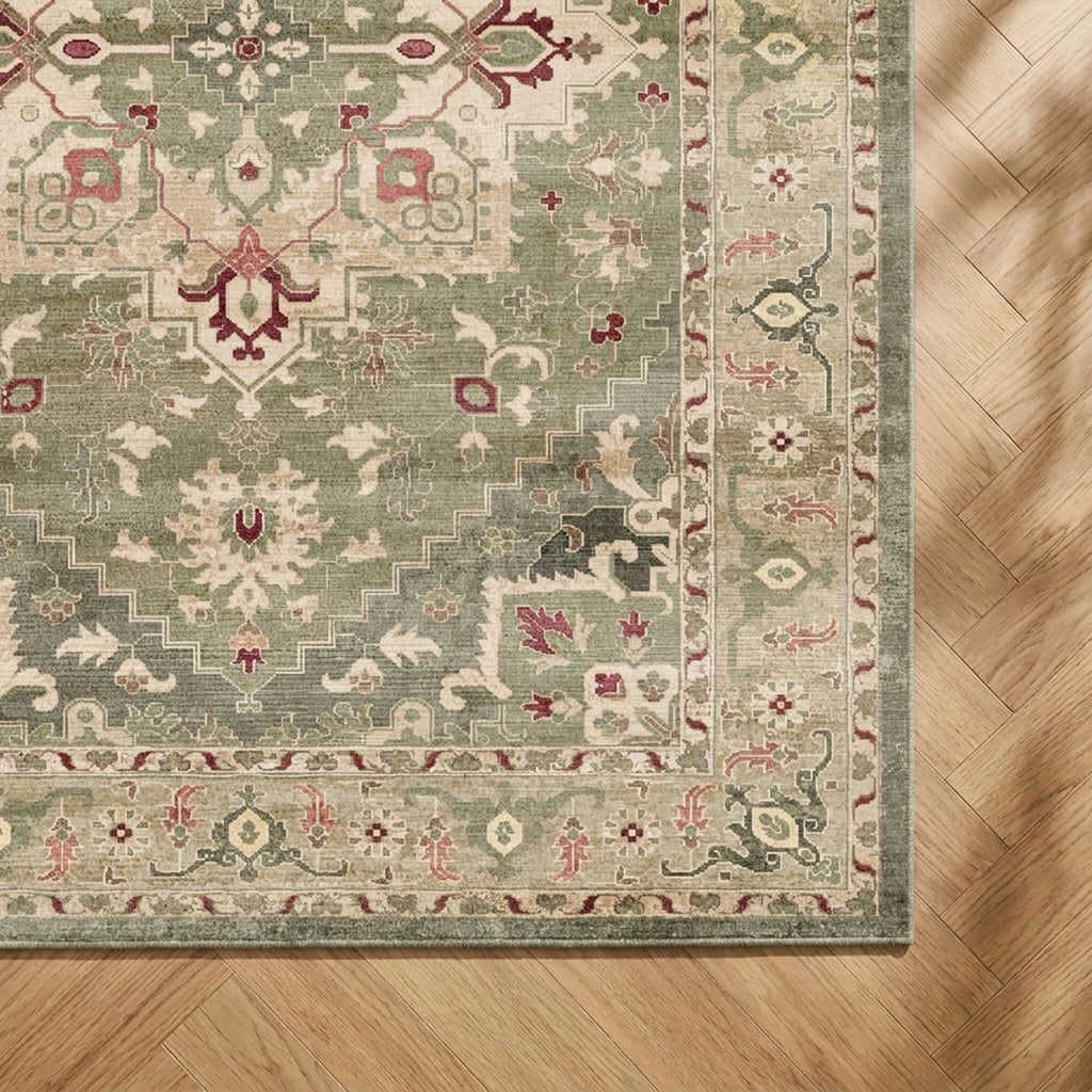 Tapis vintage - Sage Medallion Vert