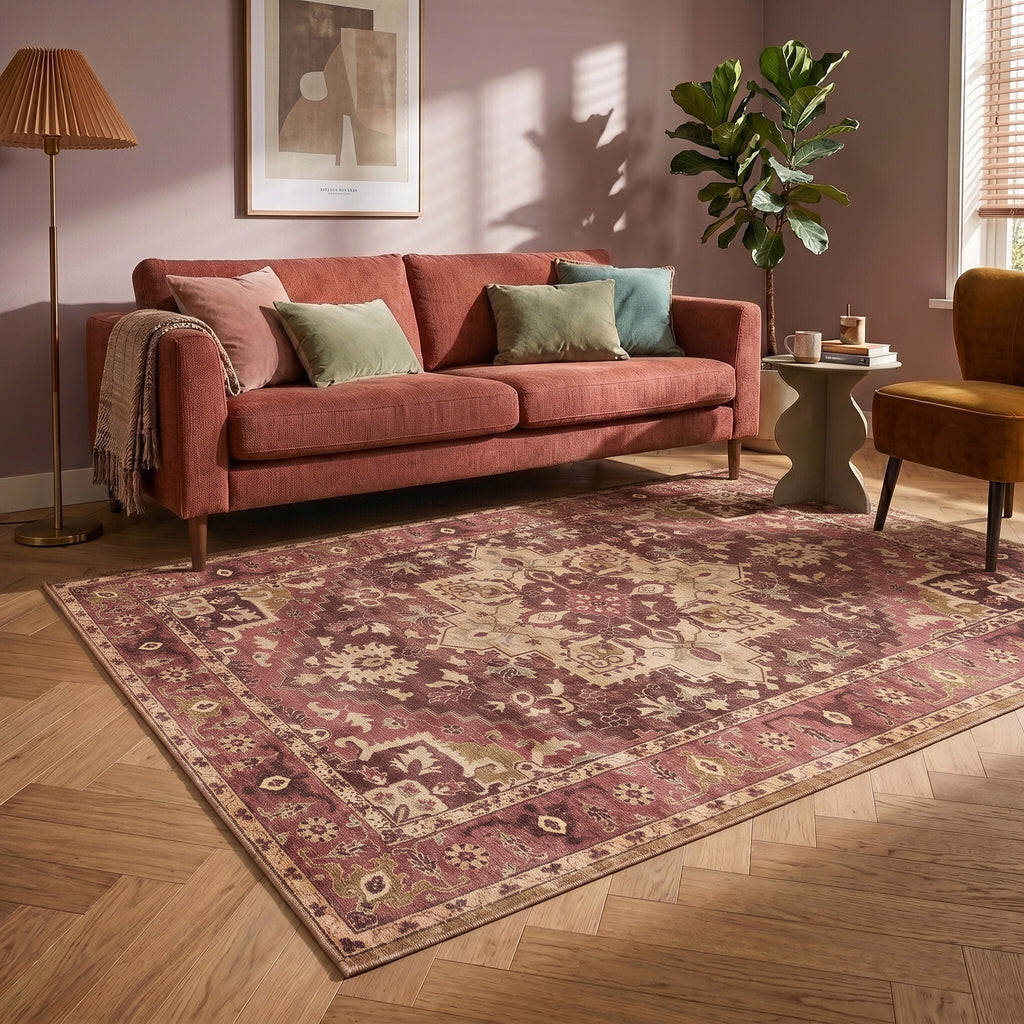 Tapis vintage - Sage Medallion Red