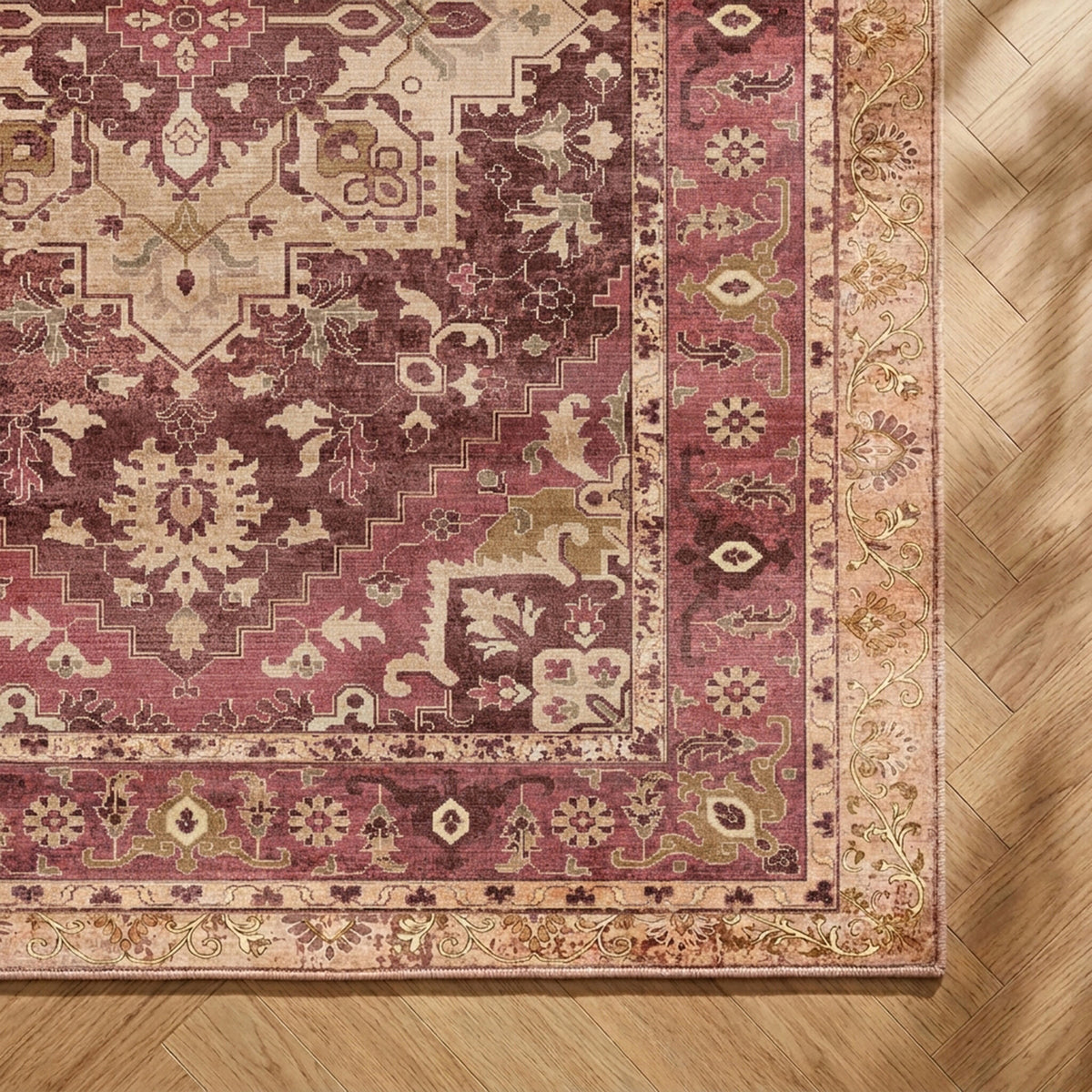 Tapis vintage - Sage Medallion Red